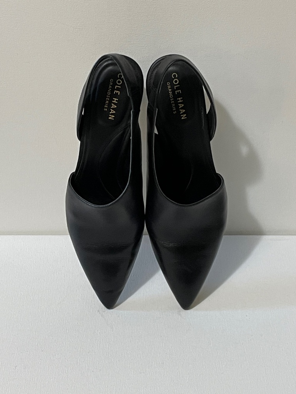 Cole Haan Women's Size 8 Black Leather Sling-back Heels